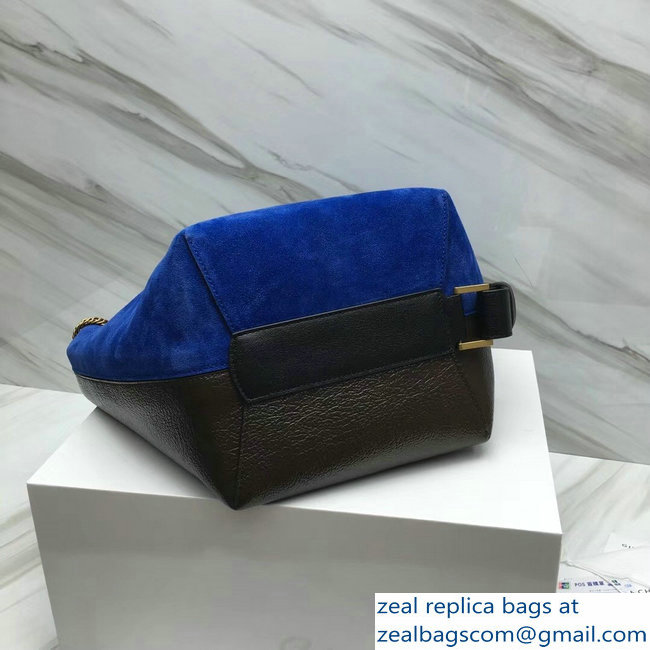 Givenchy GV Bucket Bag in Suede and Patent Leather 29911 Blue/Coffee 2018 - Click Image to Close