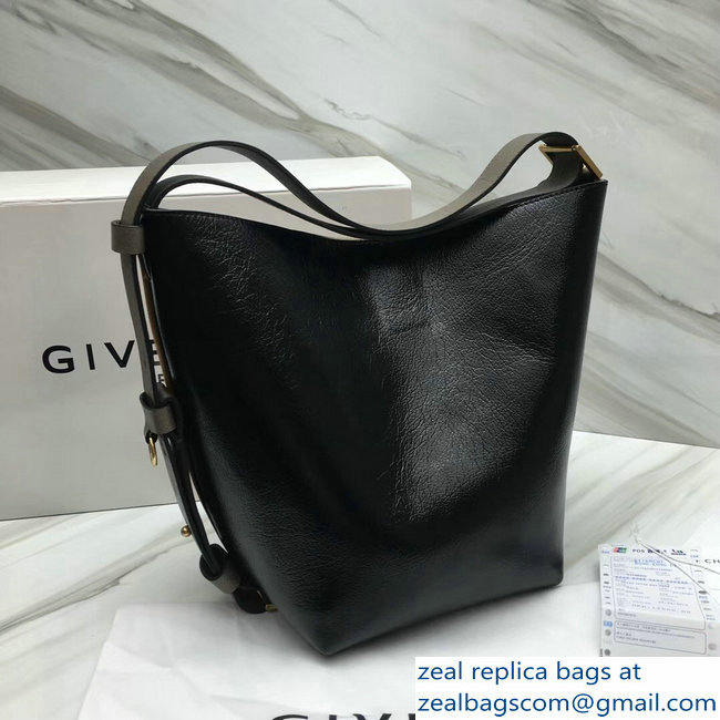 Givenchy GV Bucket Bag in Suede and Patent Leather 29911 Brown/Black 2018