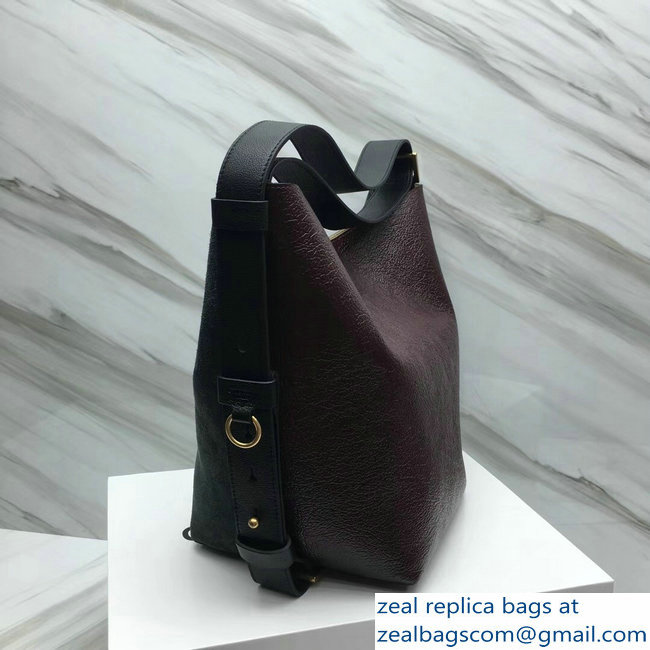 Givenchy GV Bucket Bag in Suede and Patent Leather 29911 Dark Green/Burgundy 2018
