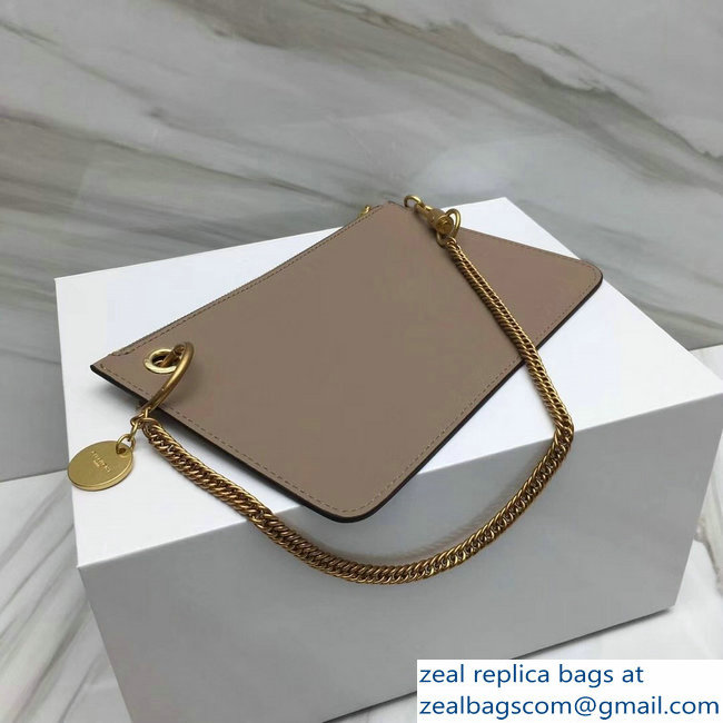 Givenchy GV Flat Zippered Pouch Bag In Smooth Leather Camel/Gold 2018 - Click Image to Close