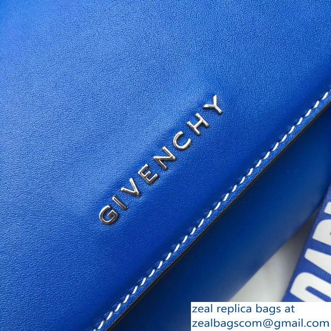 Givenchy Pandora Box Mini Bag Logo Strap Blue 2018 - Click Image to Close