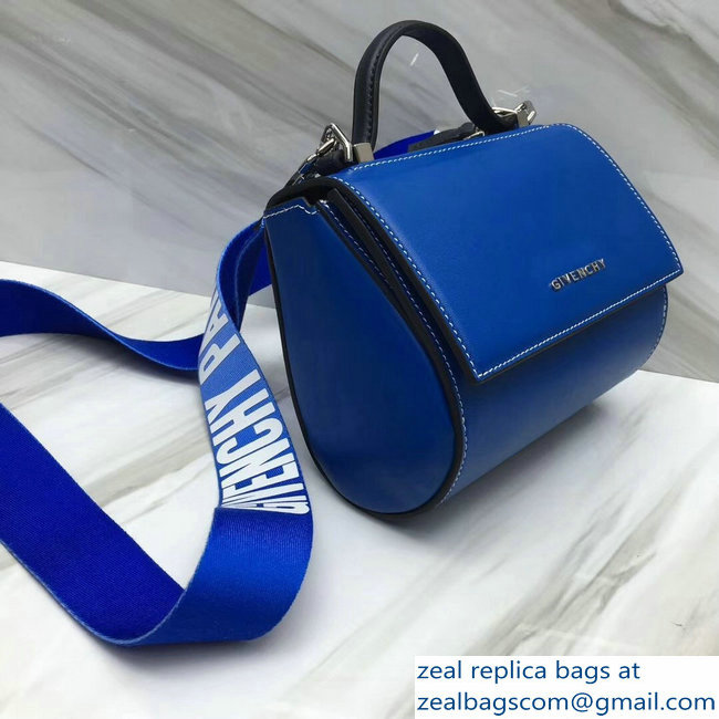 Givenchy Pandora Box Mini Bag Logo Strap Blue 2018 - Click Image to Close