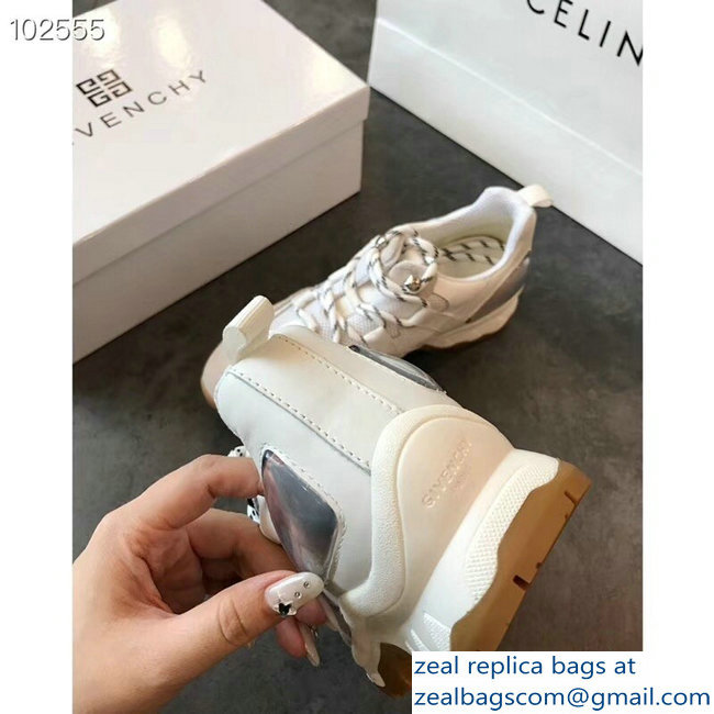 Givenchy Panelled Leather Suede and Mesh Lovers Sneakers White 2018 - Click Image to Close