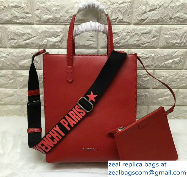 Givenchy Stargate Tote Small Bag Logo Strap Red