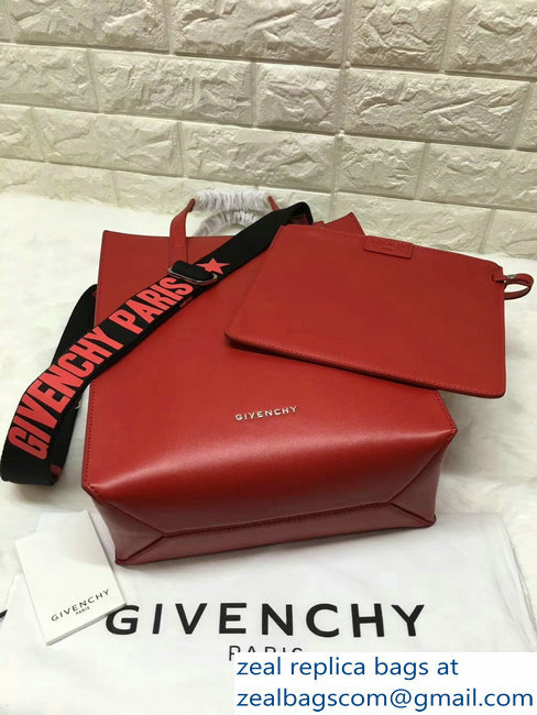 Givenchy Stargate Tote Small Bag Logo Strap Red