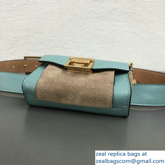 Givenchy Mini GV3 Belt Bag Aqua In Leather And Suede 2018 - Click Image to Close