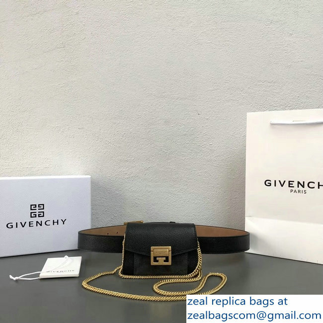 Givenchy Mini GV3 Belt Bag Black In Leather And Suede 2018 - Click Image to Close