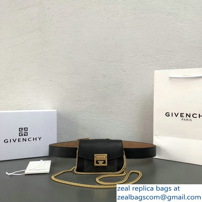 Givenchy Mini GV3 Belt Bag Black In Leather And Suede 2018