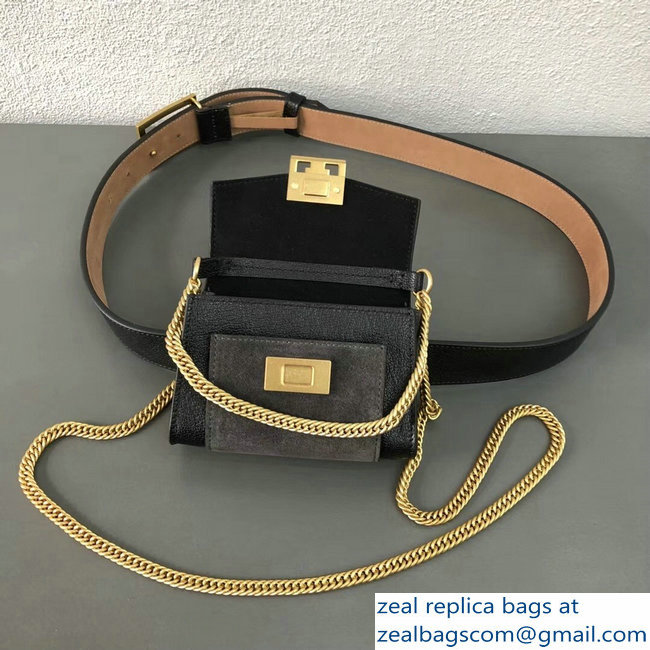 Givenchy Mini GV3 Belt Bag Black In Leather And Suede 2018