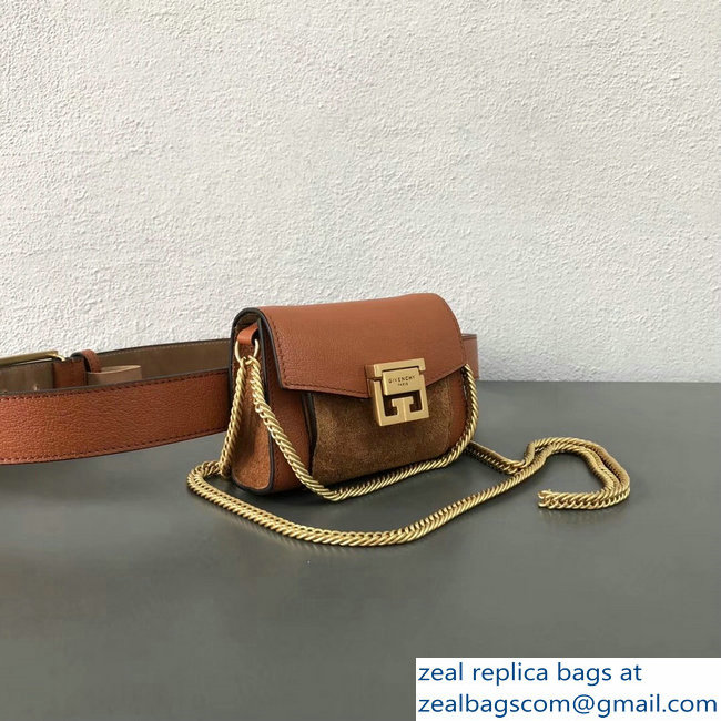 Givenchy Mini GV3 Belt Bag Caramel In Leather And Suede 2018 - Click Image to Close