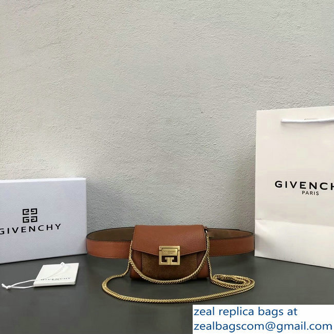 Givenchy Mini GV3 Belt Bag Caramel In Leather And Suede 2018