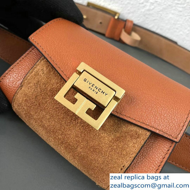 Givenchy Mini GV3 Belt Bag Caramel In Leather And Suede 2018
