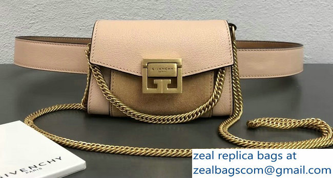 Givenchy Mini GV3 Belt Bag Nude In Leather And Suede 2018 - Click Image to Close