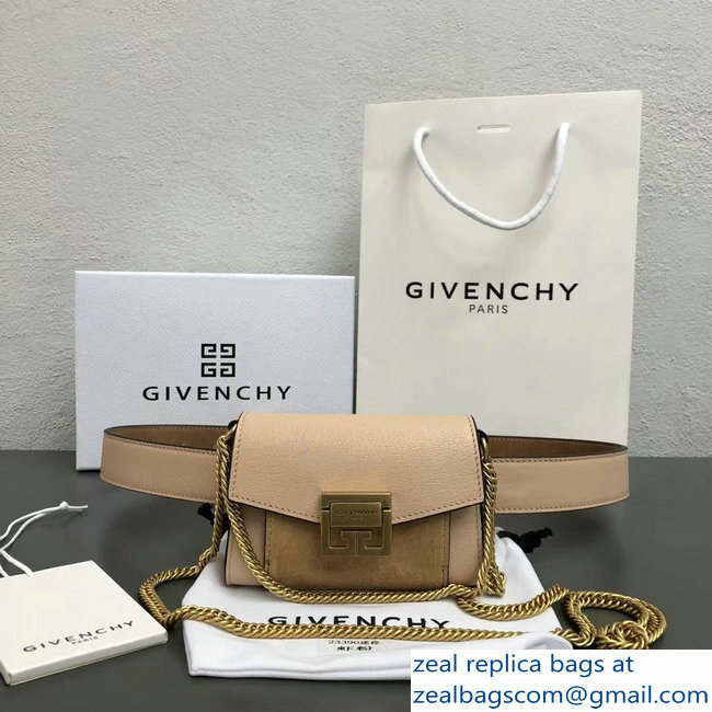 Givenchy Mini GV3 Belt Bag Nude In Leather And Suede 2018 - Click Image to Close