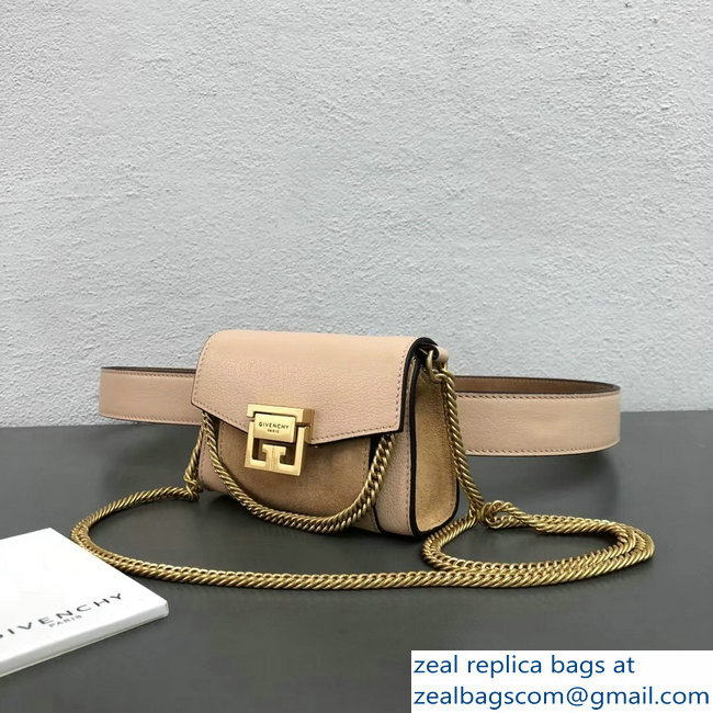 Givenchy Mini GV3 Belt Bag Nude In Leather And Suede 2018 - Click Image to Close