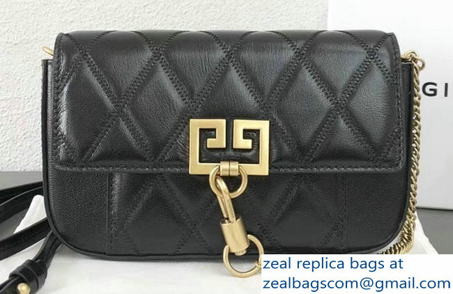Givenchy Mini Pocket Bag Black In Diamond Quilted Leather 2018