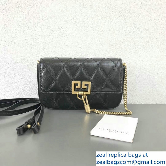 Givenchy Mini Pocket Bag Black In Diamond Quilted Leather 2018