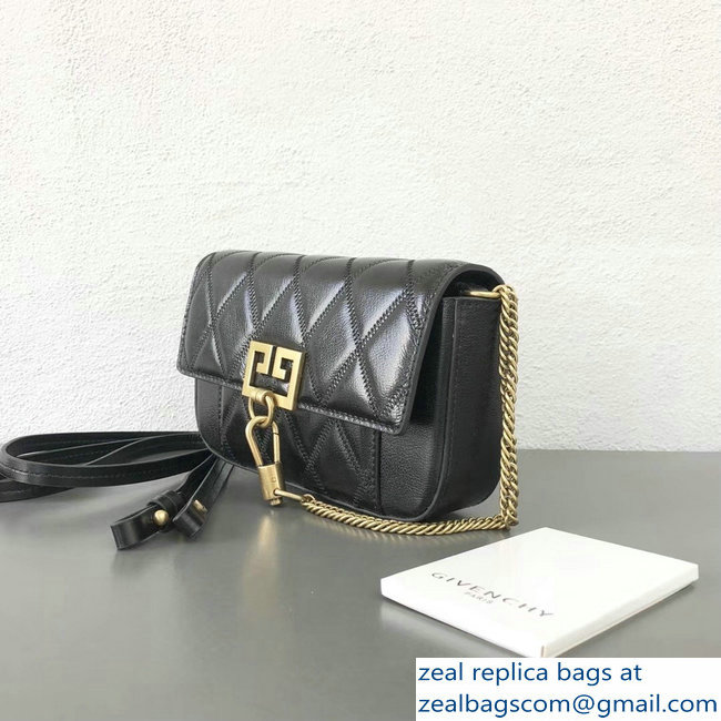 Givenchy Mini Pocket Bag Black In Diamond Quilted Leather 2018 - Click Image to Close