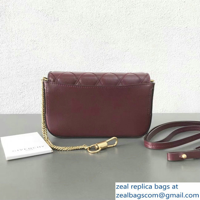 Givenchy Mini Pocket Bag Burgundy In Diamond Quilted Leather 2018