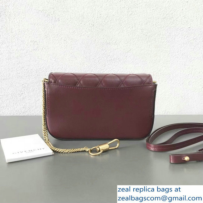 Givenchy Mini Pocket Bag Burgundy In Diamond Quilted Leather 2018 - Click Image to Close