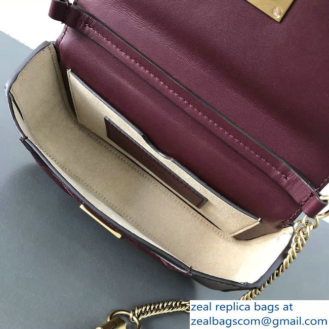 Givenchy Mini Pocket Bag Burgundy In Diamond Quilted Leather 2018