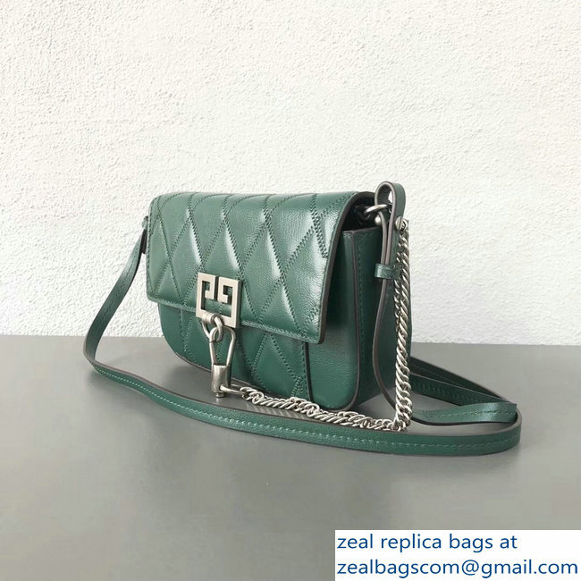 Givenchy Mini Pocket Bag Green In Diamond Quilted Leather 2018 - Click Image to Close