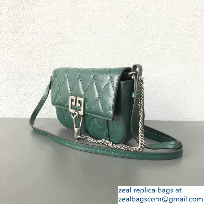 Givenchy Mini Pocket Bag Green In Diamond Quilted Leather 2018