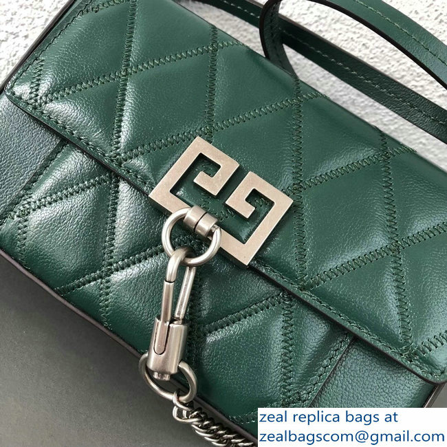 Givenchy Mini Pocket Bag Green In Diamond Quilted Leather 2018 - Click Image to Close