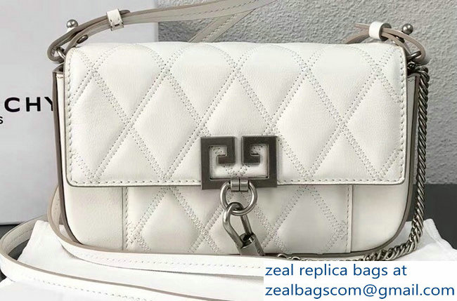 Givenchy Mini Pocket Bag White In Diamond Quilted Leather 2018