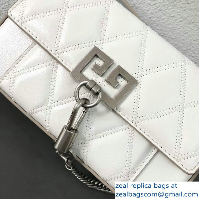 Givenchy Mini Pocket Bag White In Diamond Quilted Leather 2018 - Click Image to Close