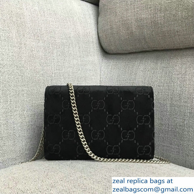 Gucci Dionysus GG Velvet Mini Chain Wallet Bag 401231 Black 2018