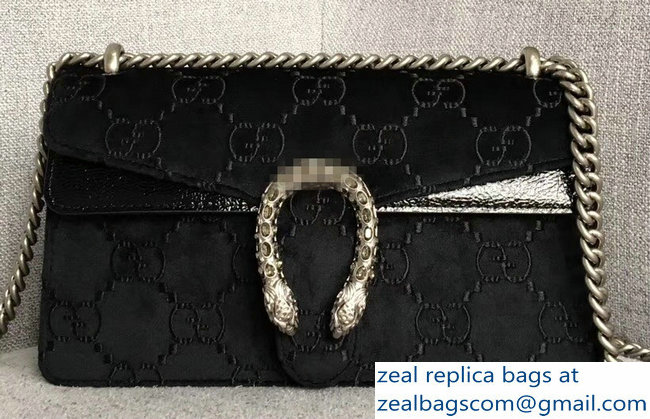 Gucci Dionysus GG Velvet Small Shoulder Bag 499623 Black 2018