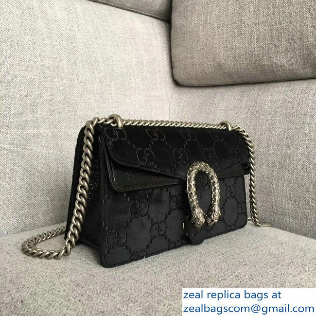 Gucci Dionysus GG Velvet Small Shoulder Bag 499623 Black 2018 - Click Image to Close