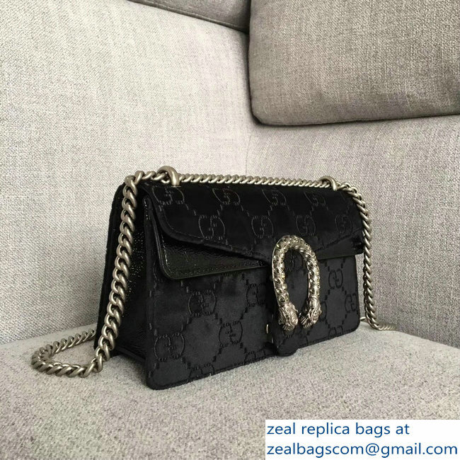 Gucci Dionysus GG Velvet Small Shoulder Bag 499623 Black 2018