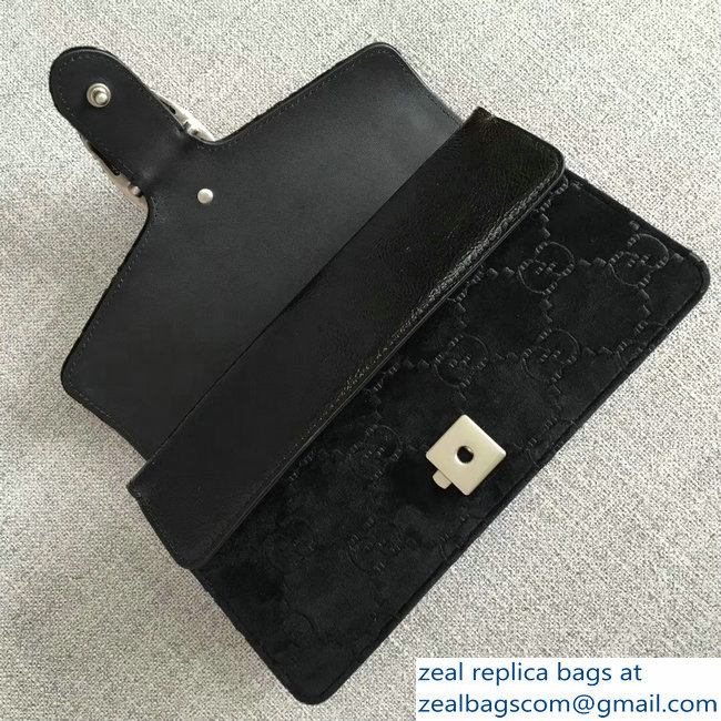 Gucci Dionysus GG Velvet Small Shoulder Bag 499623 Black 2018