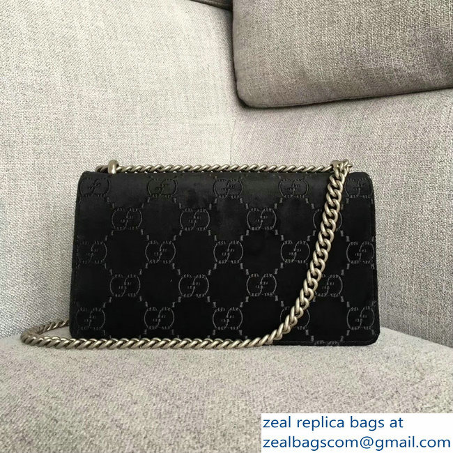 Gucci Dionysus GG Velvet Small Shoulder Bag 499623 Black 2018 - Click Image to Close