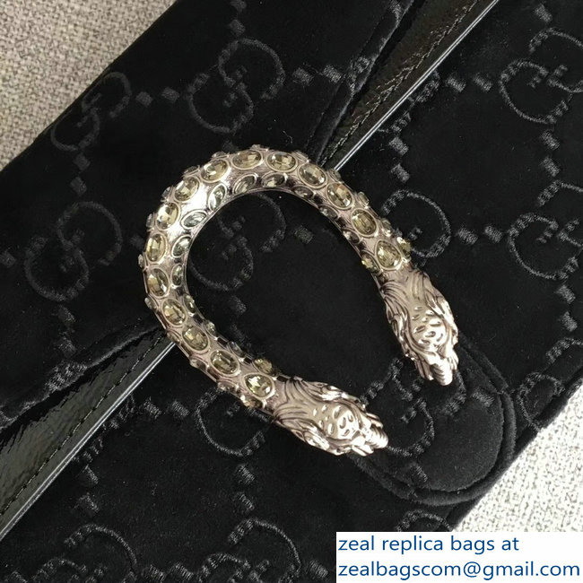 Gucci Dionysus GG Velvet Small Shoulder Bag 499623 Black 2018 - Click Image to Close