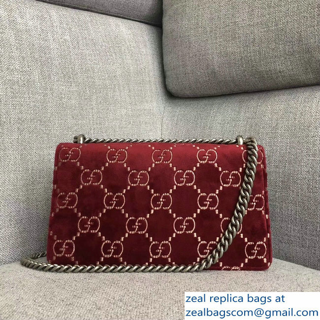 Gucci Dionysus GG Velvet Small Shoulder Bag 499623 Red 2018