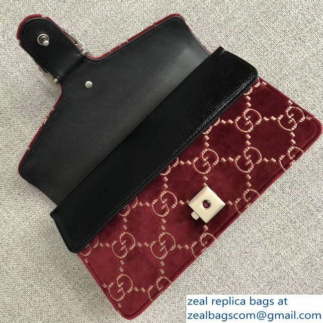 Gucci Dionysus GG Velvet Small Shoulder Bag 499623 Red 2018