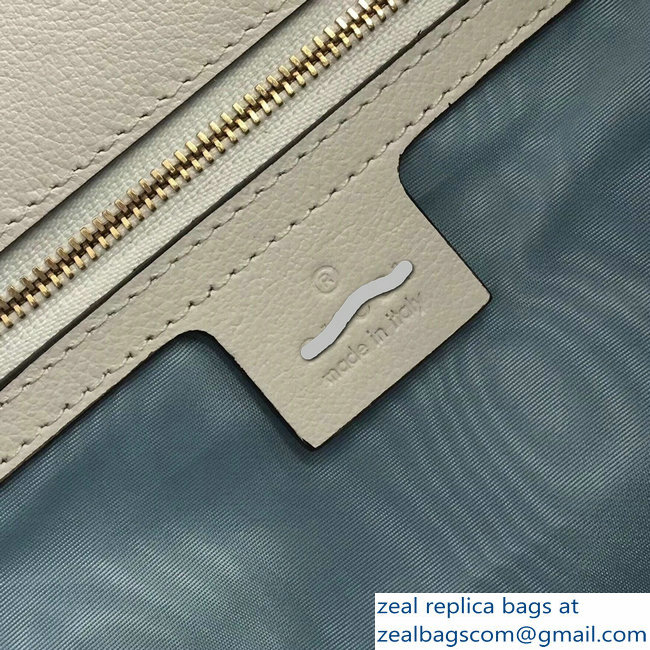 Gucci Feline Head With Crystals Medium Shoulder Bag 527857 White 2018