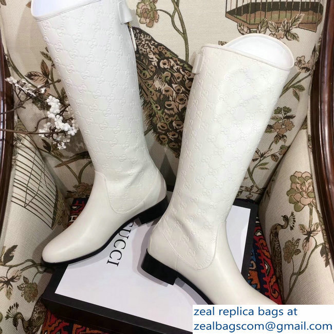 Gucci GG Knee Boots White 2018