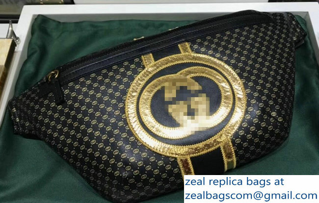 Gucci GG Leather Gucci-Dapper Dan Belt Bag 536416 Black 2018 - Click Image to Close