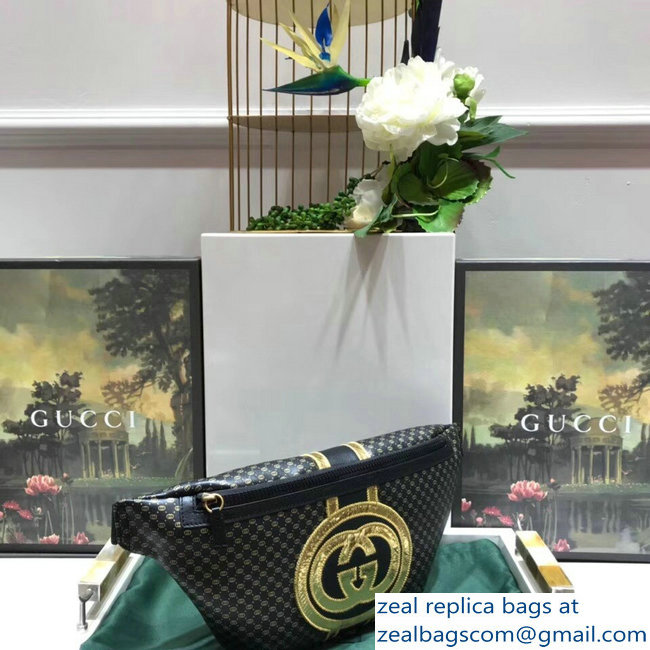 Gucci GG Leather Gucci-Dapper Dan Belt Bag 536416 Black 2018 - Click Image to Close