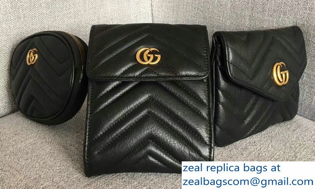 Gucci GG Marmont Matelasse Belt Bag 524597 Black 2018 - Click Image to Close