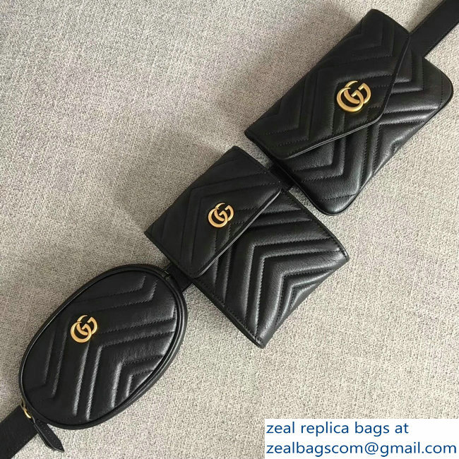 Gucci GG Marmont Matelasse Belt Bag 524597 Black 2018