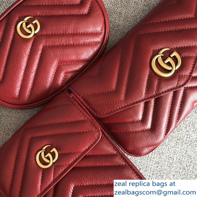 Gucci GG Marmont Matelasse Belt Bag 524597 Red 2018