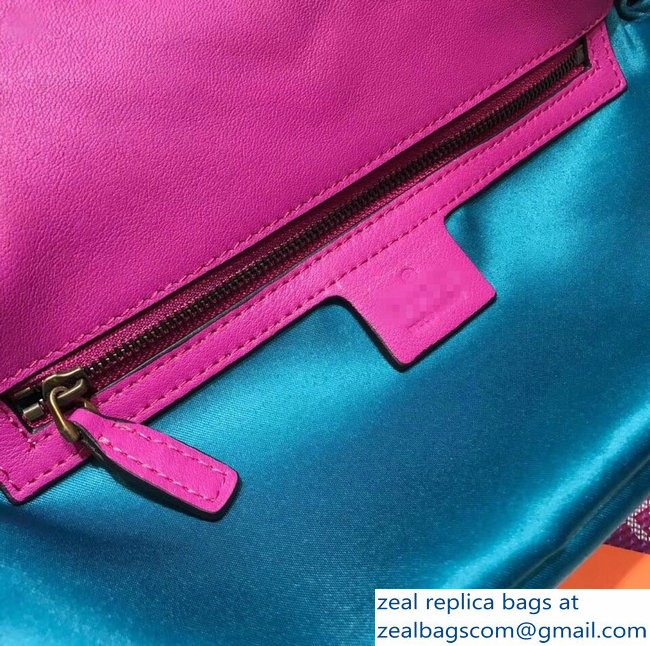 Gucci GG Marmont Matelasse Chevron Small Chain Shoulder Bag 443497 Velvet Fuchsia - Click Image to Close