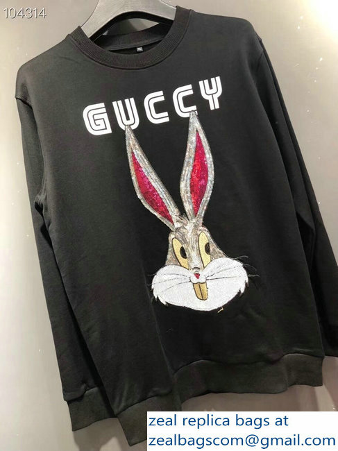 Gucci Guccy Bugs Bunny Sweatshirt Black 2018 - Click Image to Close