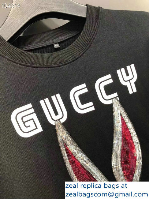 Gucci Guccy Bugs Bunny Sweatshirt Black 2018 - Click Image to Close