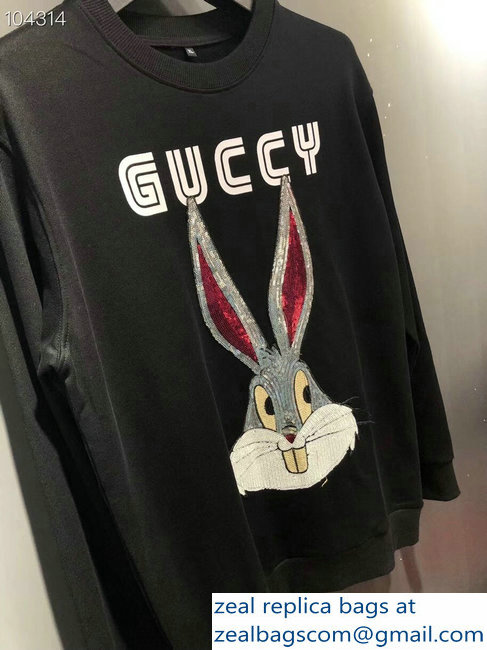 Gucci Guccy Bugs Bunny Sweatshirt Black 2018 - Click Image to Close